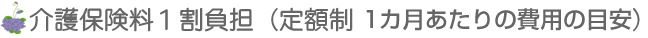 介護保険料1割負担(定額制)